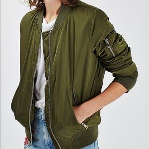Topshop Green Bomber Jacket